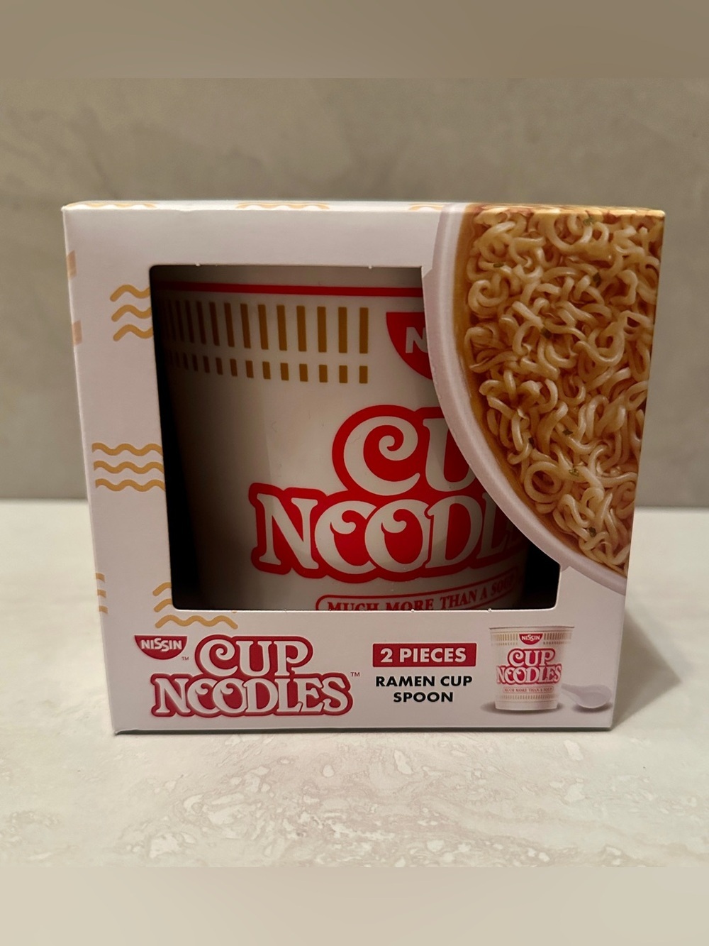 Nissin Cup Noodles  Ramen Bowl and  Spoon Set Ramen Bundle Brand New Sealed